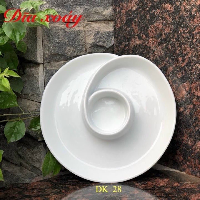 Đĩa có khay chấm Bát Tràng-Khay sứ đẹp- Khay đĩa đựng thức ăn