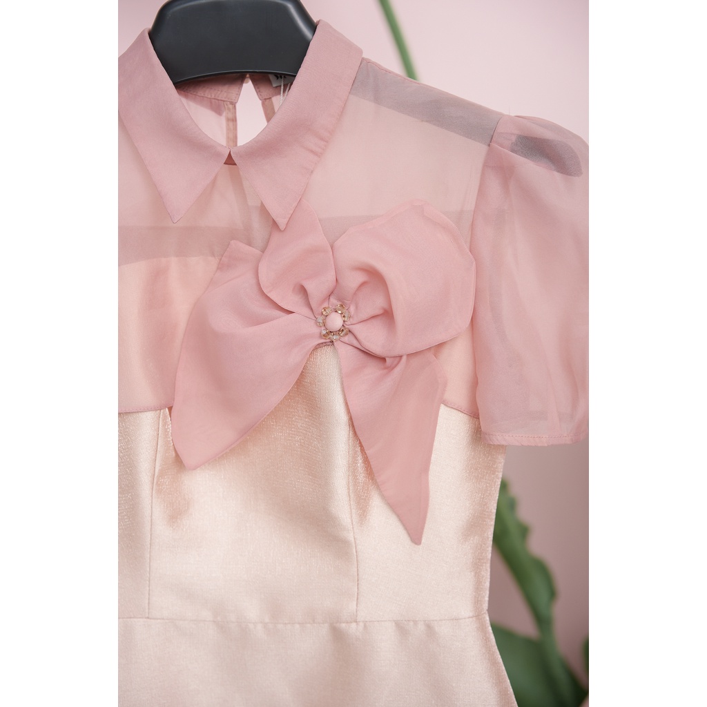 [Mã BMLT30 giảm đến 30K đơn 299K Đầm thiết kế đính hoa Rimmy Ivy Dress thiết kế cổ sơ mi thanh lịch