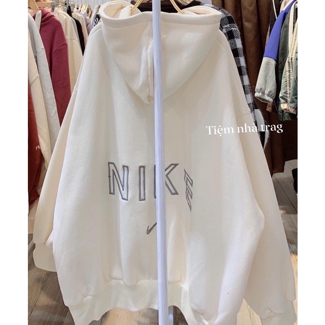 hoodie thêu logo cả trước và sau chất nỉ bông(dài 68cm) | BigBuy360 - bigbuy360.vn