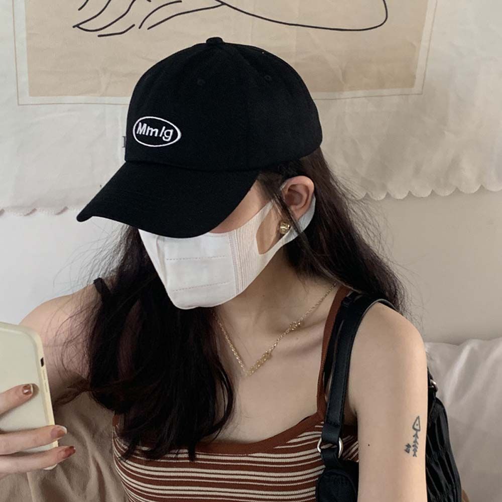Mũ lưỡi trai thêu chữ Mmlg đơn giản phong cách hip hop cho nữ