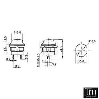 Nút Nhấn Nhả 16mm (R13-507) (5 cái)