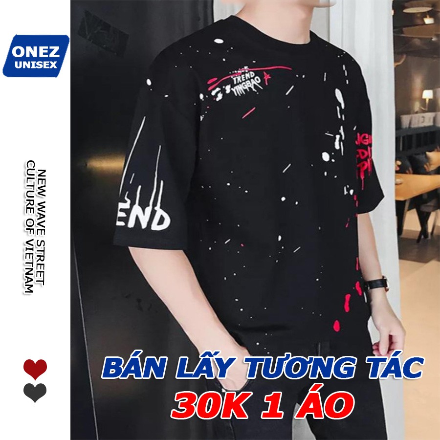 Áo thun Unisex NEW WAVE STREET nam nữ tay lỡ oversize form rộng ONEZ Z1