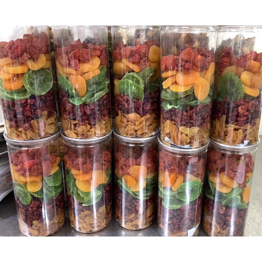 [Siêu Vip, hàng Hot] Mix 5 loại trái cây xấy dẻo, không đường - Hộp 500g