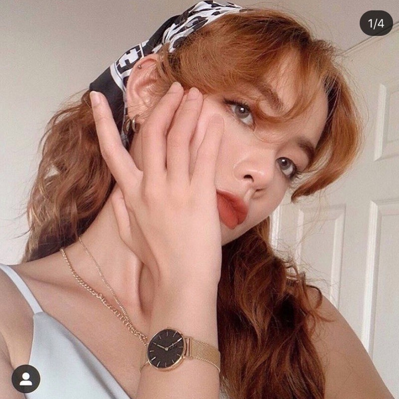 Đồng hồ nữ D.VV PE.TITE rose mặt đen (size 28mm/32mm)