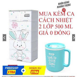 Tủ nhựa KATA 5 tầng ( 60cm x 48cm x 124cm )- MUA KÈM CA NHỰA CÁCH NHIÊT 2 LỚP 500 ML GIÁ 0 ĐỒNG