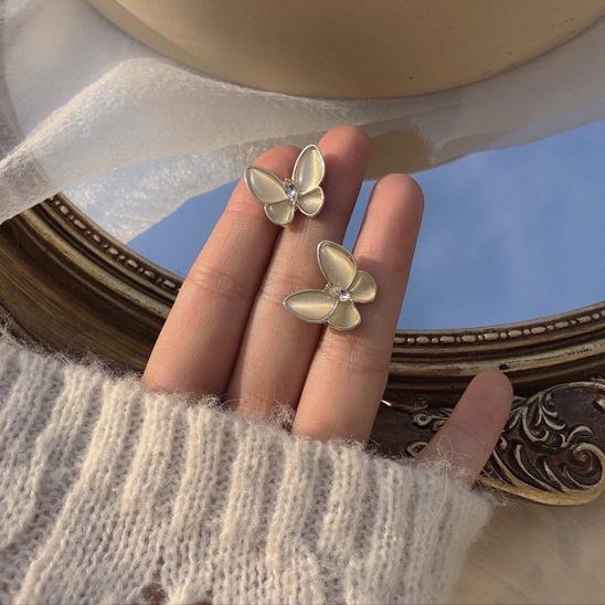 Bông tai hình bướm đính đá sang trọng cho nữ