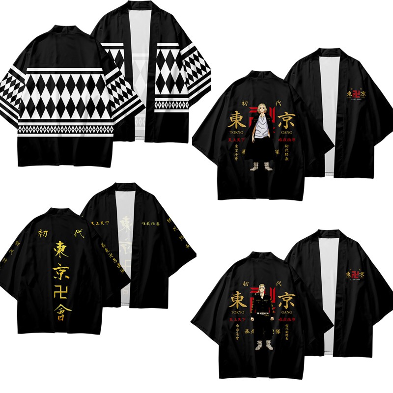 Áo Khoác Cardigan Nam Tay Ngắn Cổ Nhọn Họa Tiết Anime Tokyo Revengers | BigBuy360 - bigbuy360.vn