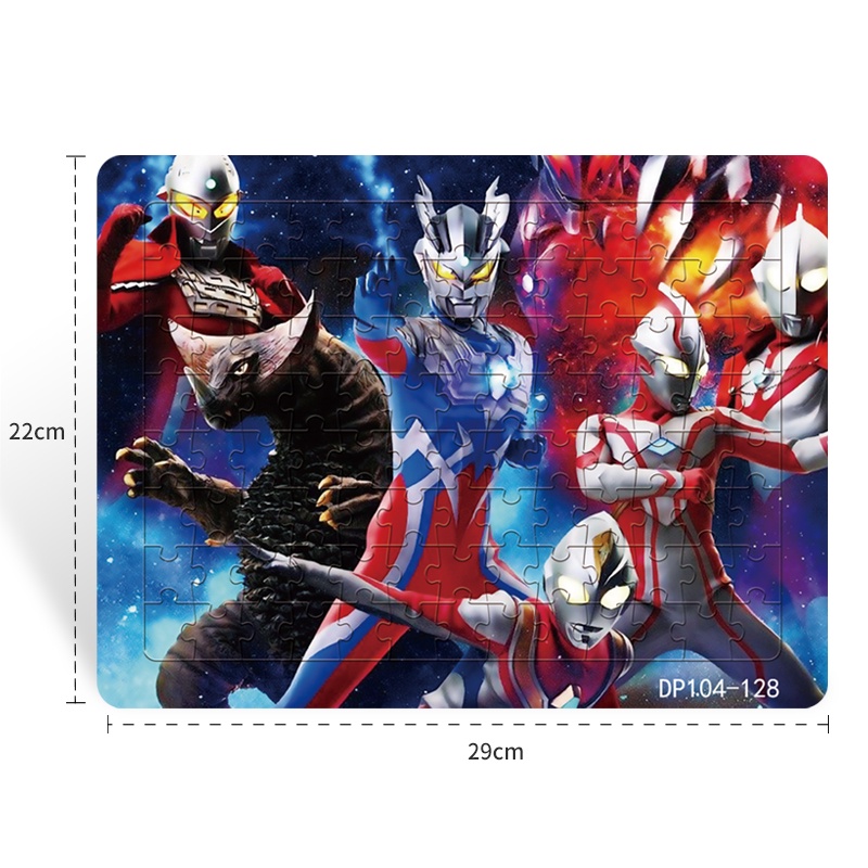 Bộ Đồ Chơi Xếp Hình Ultraman 3 + Gồm 104 Mảnh Ghép Đáy Giáo Dục Sớm Cho Bé