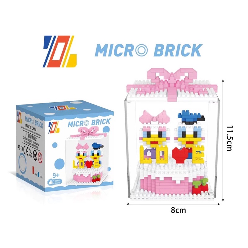 Xếp hình bánh kem sinh nhật  thỏ stella lou vịt donal gấu đồ chơi lắp ráp nanoblocks cho bé trai bé gái