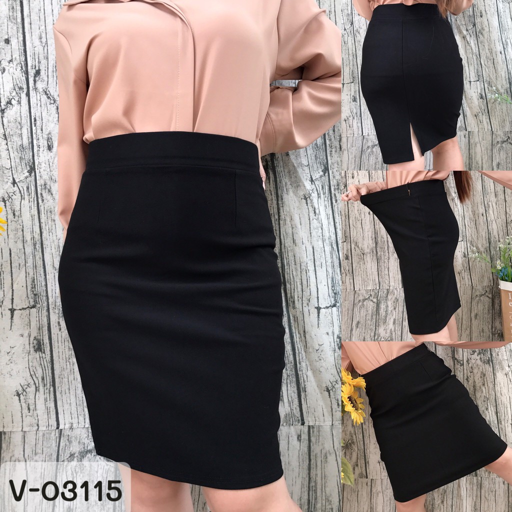 03115 - L, XL, 2x, 3x Váy ôm BIG SIZE dáng bút chì xẻ sau ( không túi ) | BigBuy360 - bigbuy360.vn