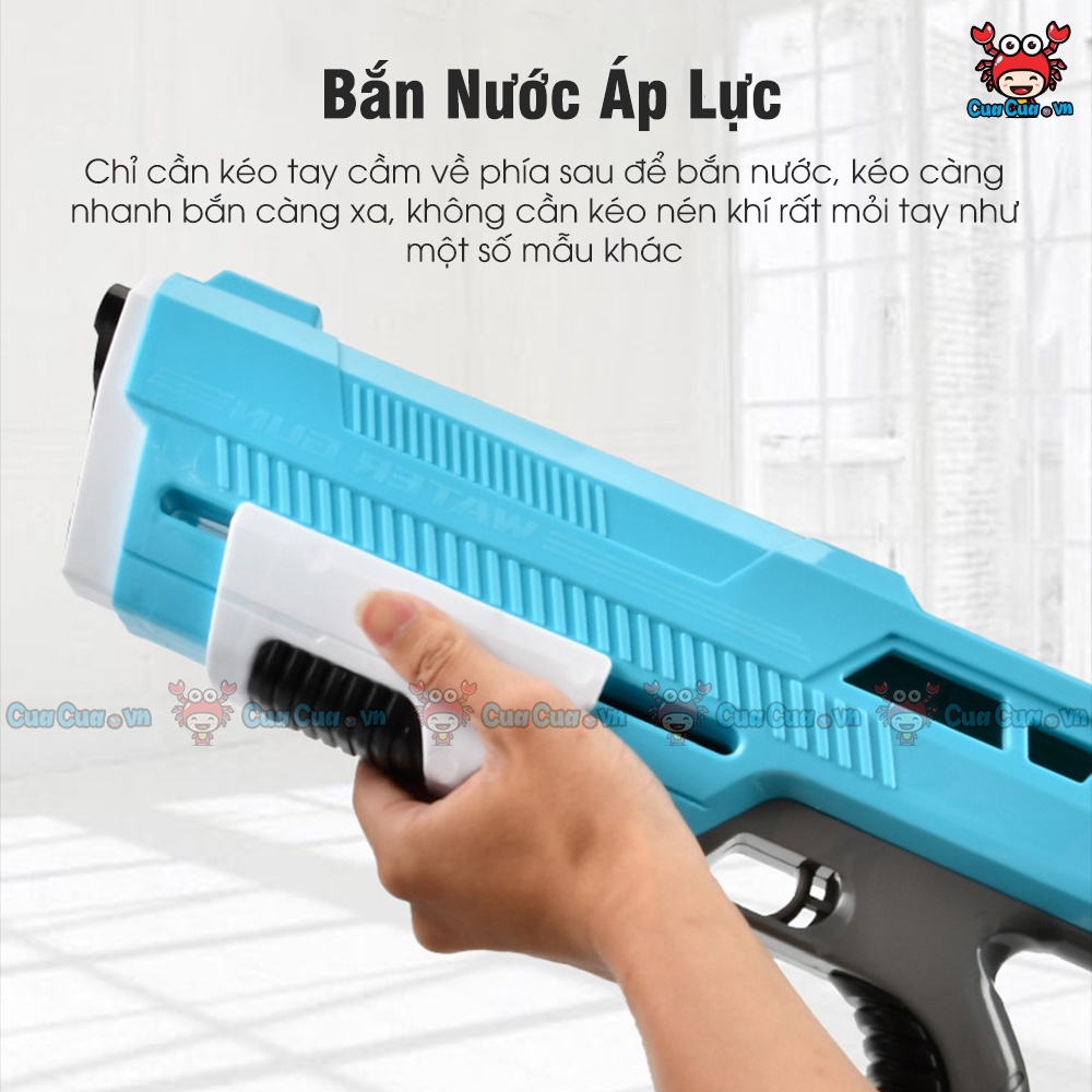 Súng nước áp lực cỡ lớn, Đồ chơi súng bắn nước mô phỏng loại Spyra One giá rẻ phun nước xa 15m cho bé đi biển bể bơi
