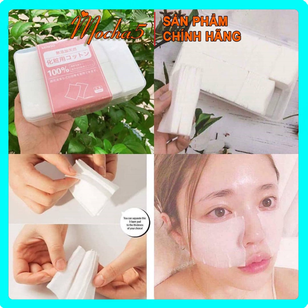 BTT bông tẩy trang MINISO Nhật dai bền không tơi 180-475-800-1000 miếng