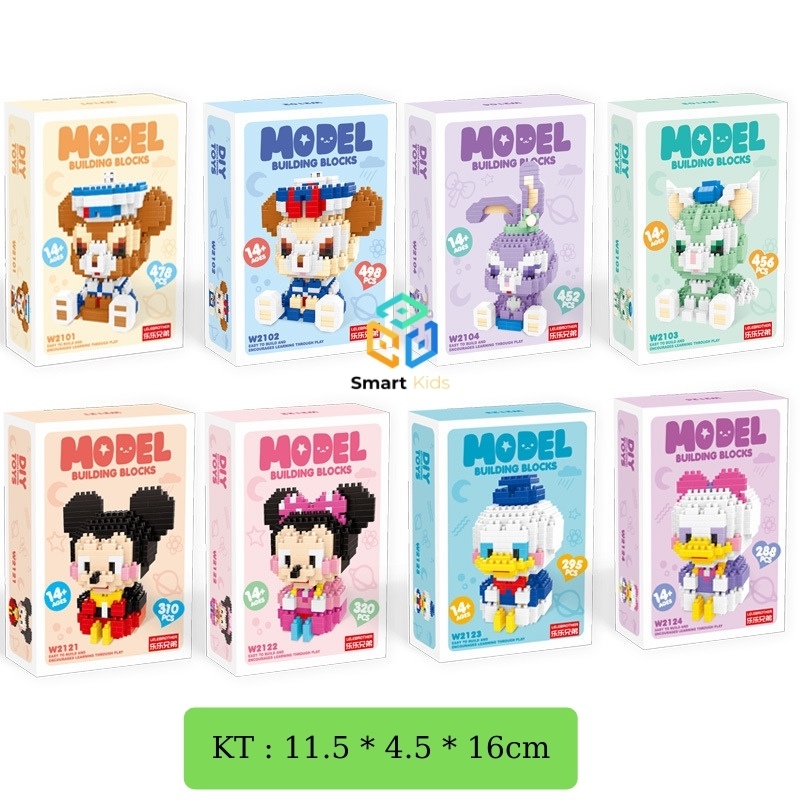 Bộ đồ chơi lắp ghép Lego SmartKids mô hình nhân vật hoạt hình Disney 3D thu nhỏ dễ thương vui nhộn SmartKids LG3D-01