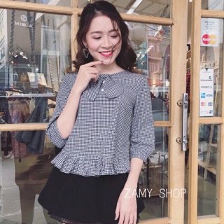 Sơ mi Peplum Oasis thắt nơ