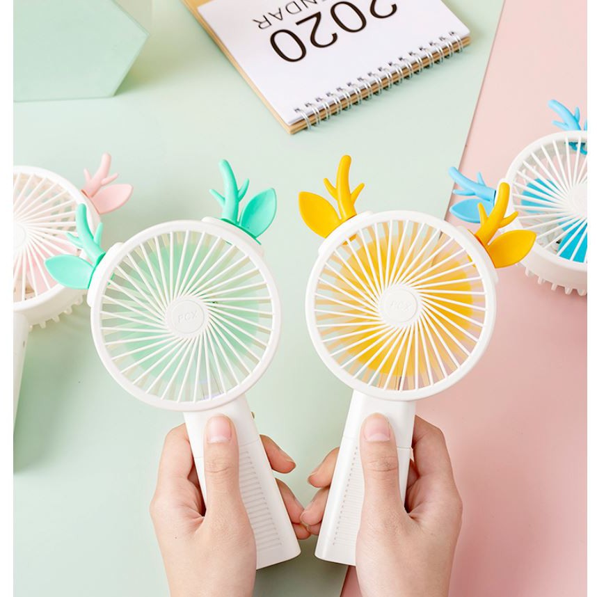 [Siêu Sales] Quạt mini tích điện Sừng tuần lộc cầm tay các màu phong cách Hàn Quốc(07) | BigBuy360 - bigbuy360.vn