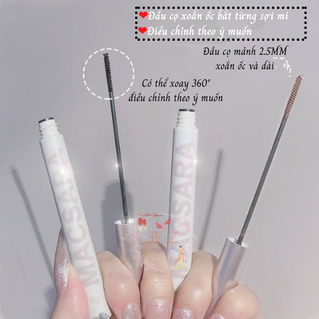 Mascara xoay 360 độ Maxfine, đầu cọ mảnh 2.5MM giúp mi cong dài chuốt từng sợi mi nhỏ nhất - BellaZom Beauty | BigBuy360 - bigbuy360.vn
