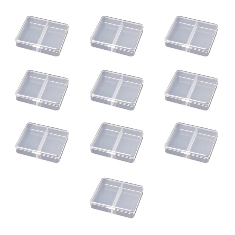 Set 10 Hộp Nhựa Mini Trong Suốt Đựng Trang Sức Có Nắp Đậy Tiện Lợi