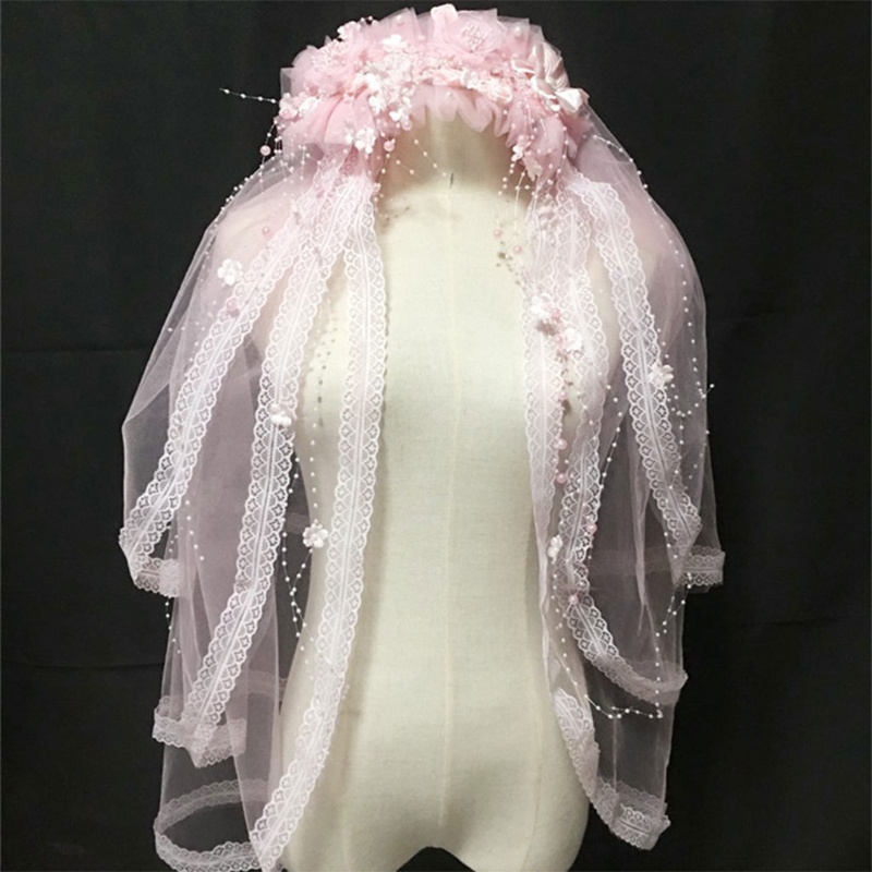 Băng Đô Vải Tuyn Nhiều Lớp Phong Cách Lolita Cho Cô Dâu