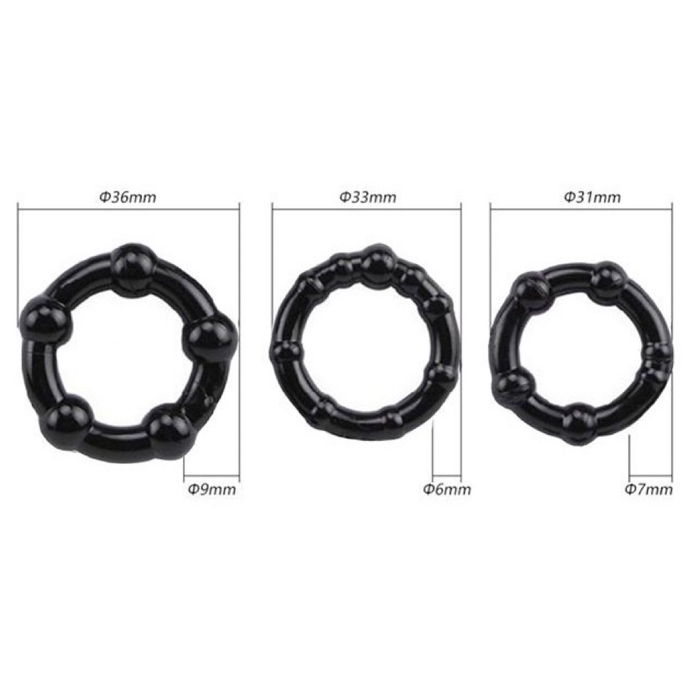 Vòng Silicon.cho nam bộ 3 vòng mềm mại co giãn tốt chống/xuất sớm