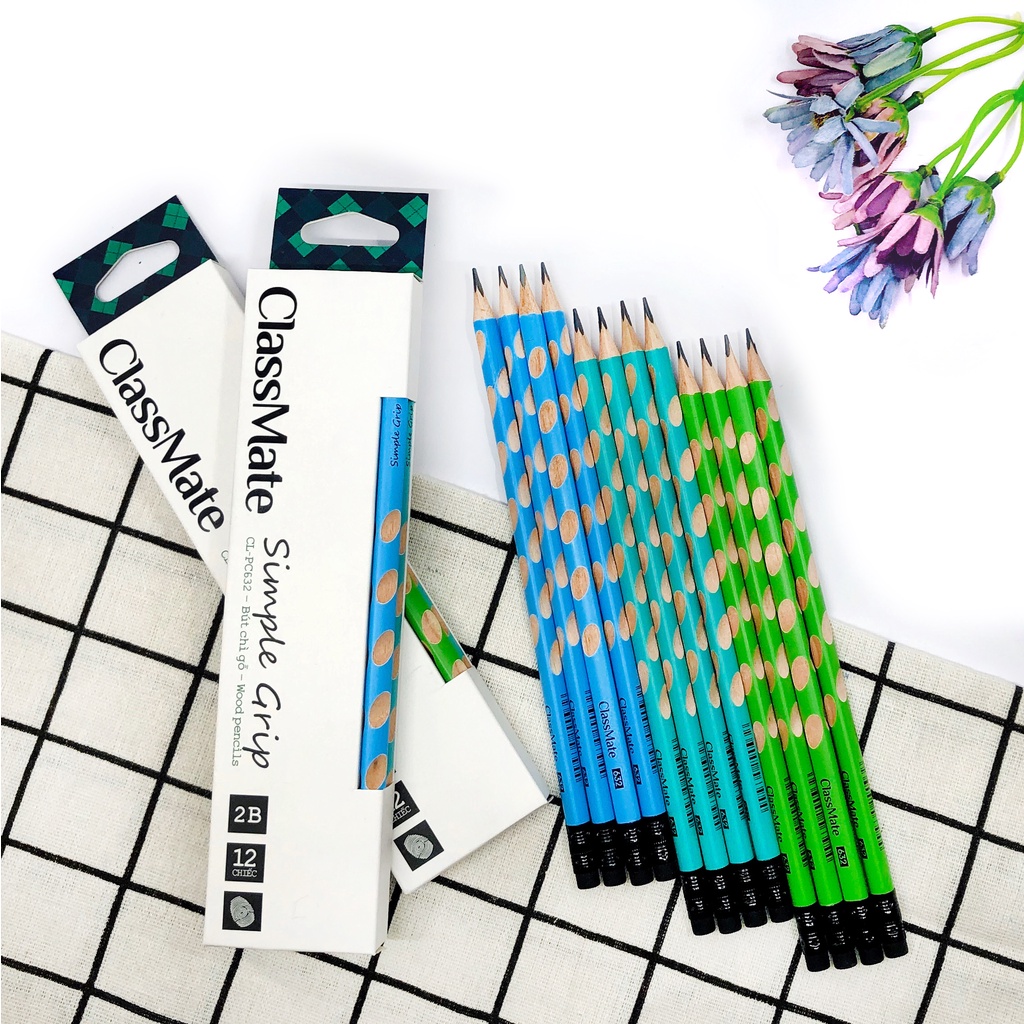 Bút Chì Gỗ Định Vị 2B CLASSMATE  - 1 Chiếc, Simple Grip Nét Bút 0.5mm, Ngòi Chắc Chắn, Dùng Để Luyện Chữ Cho Bé CL-PC632