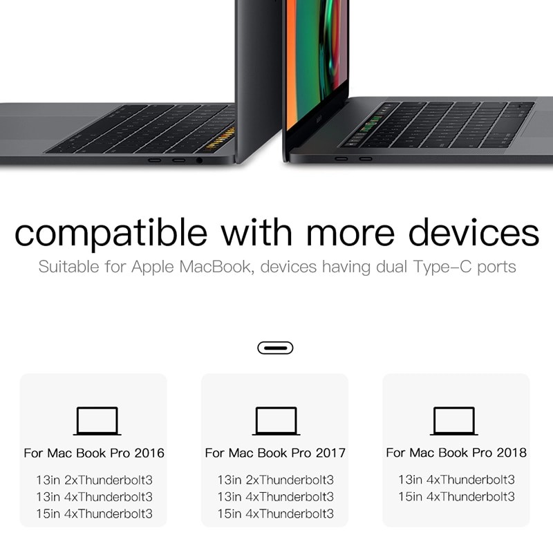 Hub chuyển Baseus Thunderbolt C Pro 7 in 1 Smart Hub cho Macbook Pro 2016/ 2017/ 2018 (Type C to C PD, 2x USB 3.0, HDMI