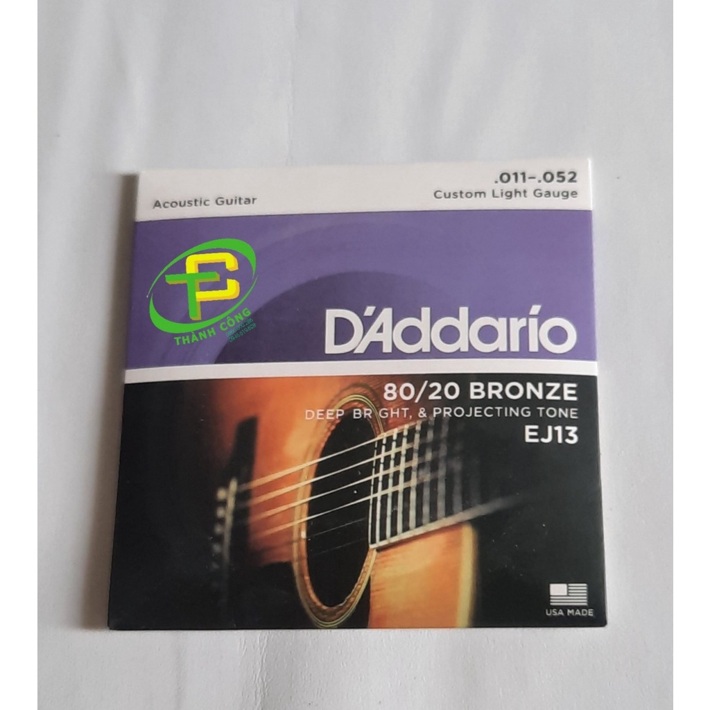 Dây đàn guitar Acoustic D'Addario EJ13 chính hãng,bộ 6 dây đàn d'addario EJ13