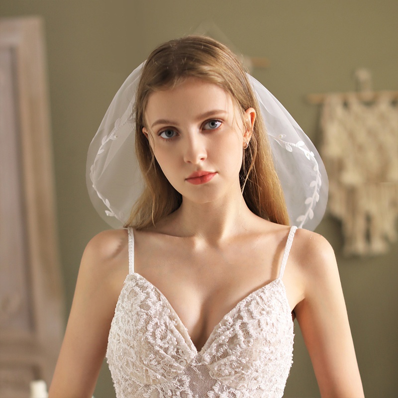 Mạng Che Mặt 2 Tầng Kèm Lược Cho Cô Dâu 14-6 Tuổi