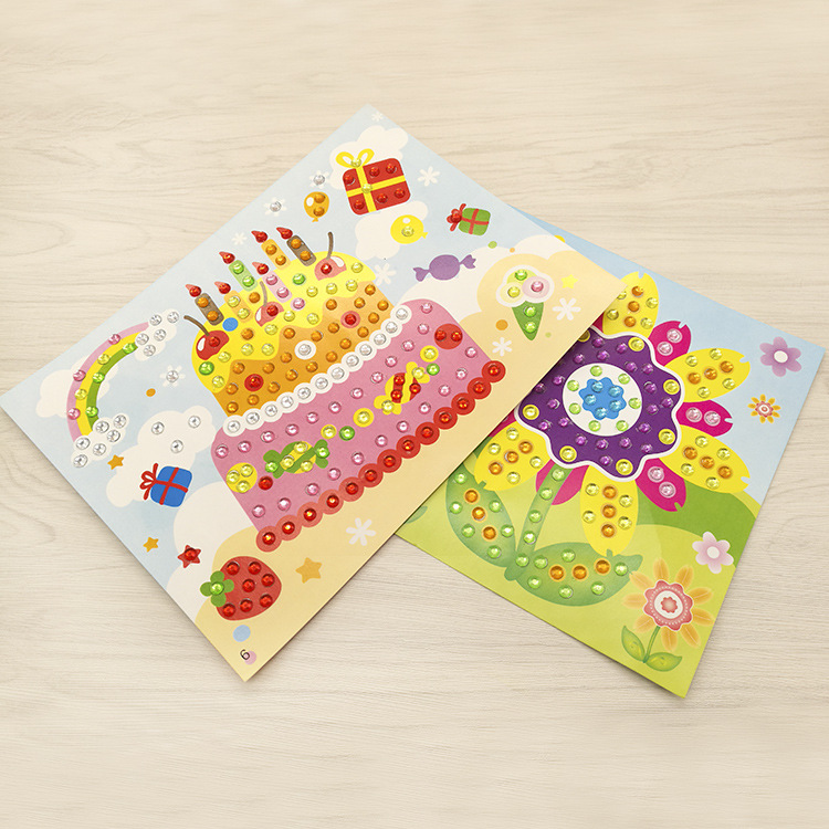 Children's Handmade DIY Diamond Art Crystal Sticker Paste Puzzle Birthday  Gift