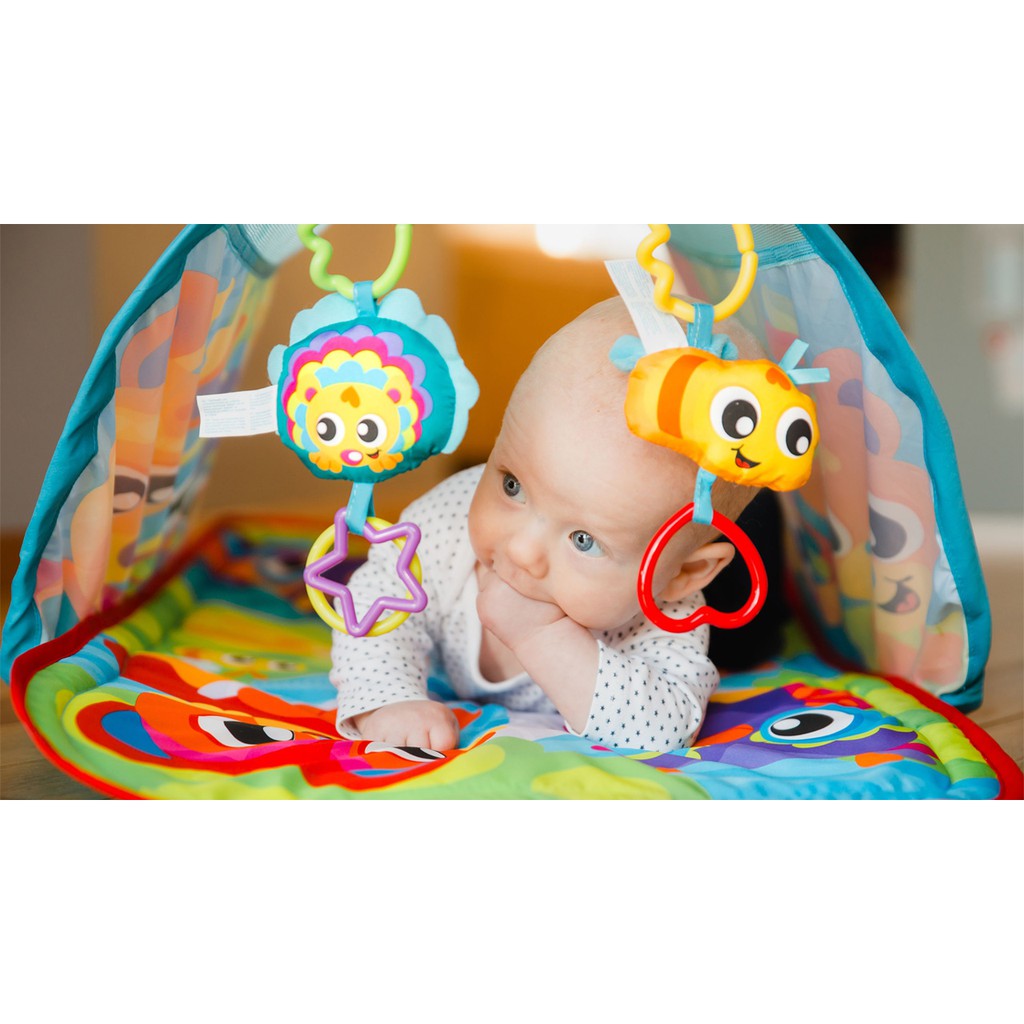 Thảm chơi đường hầm Playgro Honey Bee Bear Activity Tunnel Gym, cho bé sơ sinh đến 24 tháng
