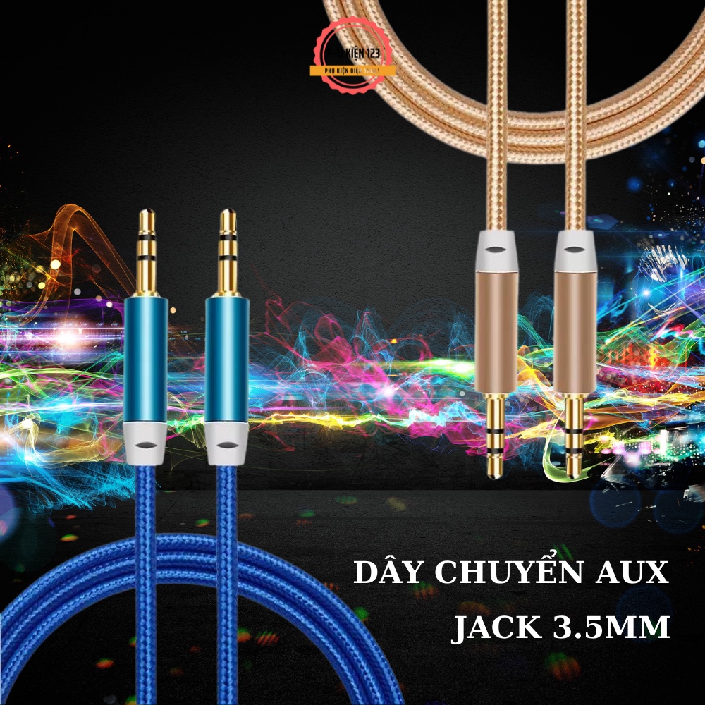 Dây AUX kết nối loa 2 đầu 3.5mm Jack dành cho audio kết nối âm thanh laptop điện thoại  amply chân tròn 3 5 mm