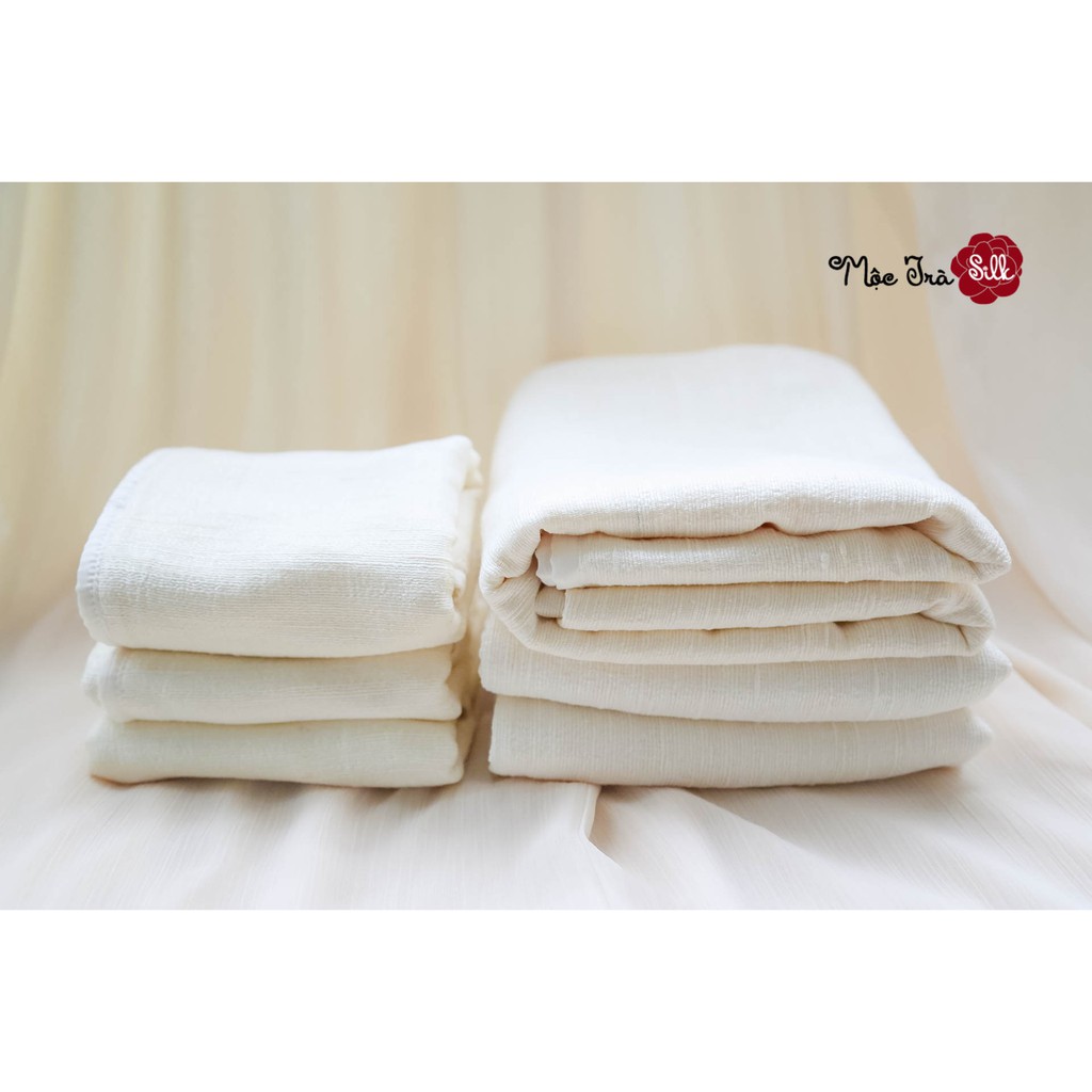 Mộc Trà Silk| Khăn Mặt Tơ Tằm Người Lớn 4 Lớp 30x50cm