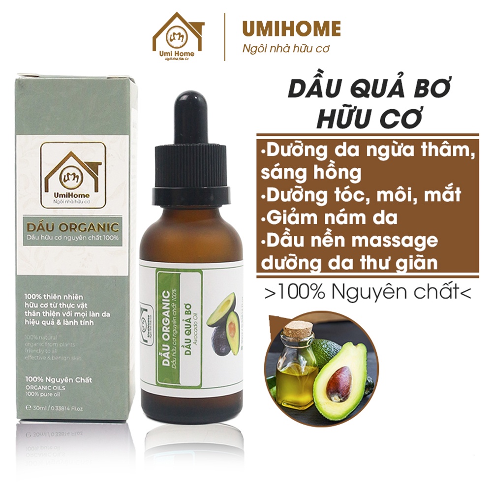 Dầu Qủa Bơ UMIHOME nguyên chất dưỡng da, ngừa thâm, chăm sóc tóc, môi, mắt hiệu quả 30ml