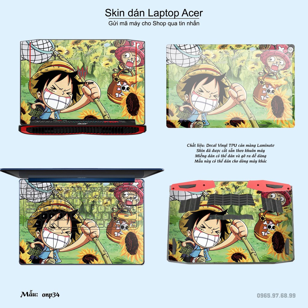 Skin dán Laptop Acer in hình One Piece _nhiều mẫu 23 (inbox mã máy cho Shop)
