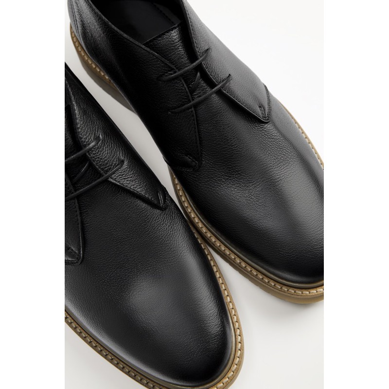 Giày tây Zara authentic LEATHER LACE-UP ANKLE BOOTS