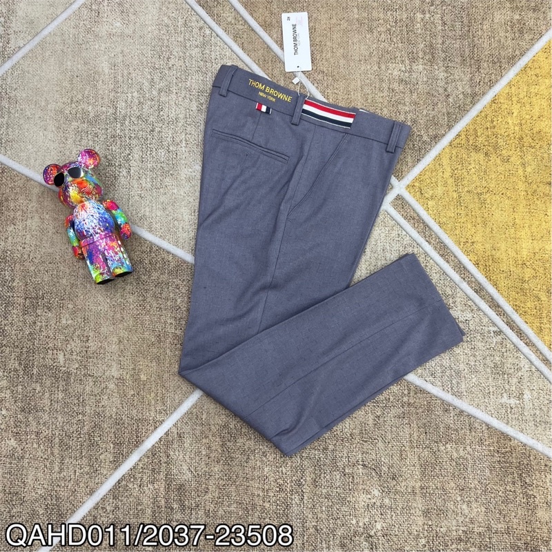 Quần âu nam ống côn hàn quốc cao cấp, Quần tây âu thêu logo phong cách trẻ