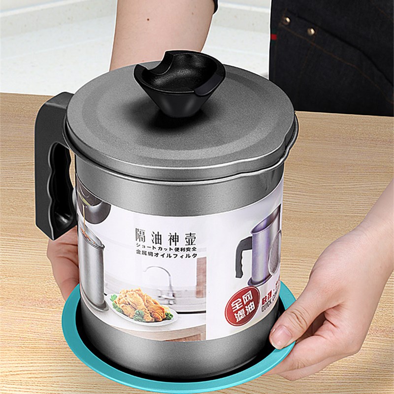 Bình Lọc Dầu Bằng Thép Không Gỉ Có Nắp Đậy Tiện Dụng
