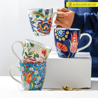 Cốc sứ uống trà & cafe 550ml phong cách Mỹ cao cấp