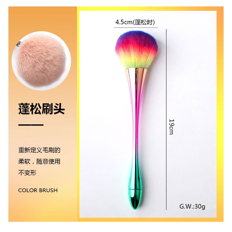 Chổi phủi bụi nail lông mềm, cọ phủi bụi cán dài dùng làm nail trang điểm