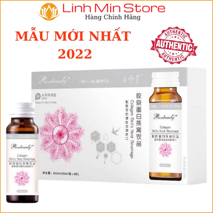 Nước Uống Collagen Yến Trắng Da Rose Beauty - RoseBeauty Yến Tươi Đẹp Da Nest Beverage 1 Hộp 8 Chai