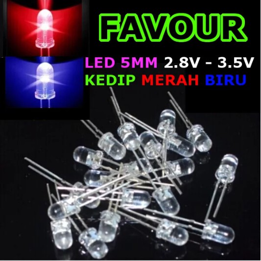 Đèn Led Nhấp Nháy Ánh Sáng Xanh Đỏ 2 Màu