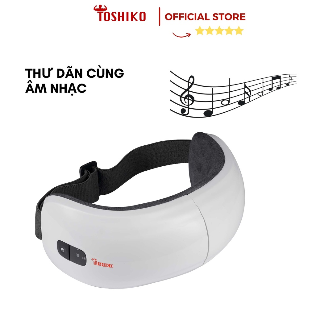 Máy massage mắt thông minh bluetooth TOSHIKO công nghệ nhiệt hồng ngoại giúp xoa dịu mỏi mắt hỗ trợ tan quầng thâm mắt