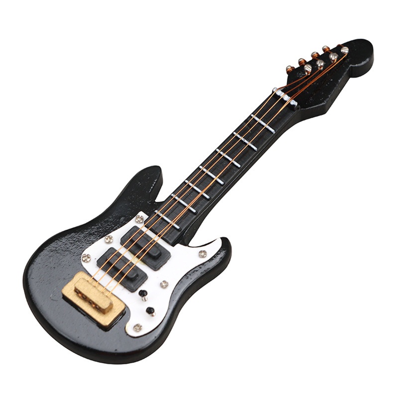 Đồ Nội Thất Mini Hình Đàn Guitar Bass Cổ Điển Cho Nhà Búp Bê
