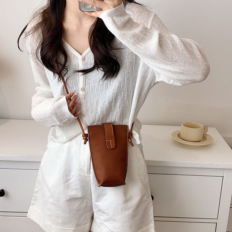 Túi Đựng Điện Thoại Đeo Vai mini Màu Tương Phản Đơn Giản Thời Trang Mùa Hè Cho Nữ