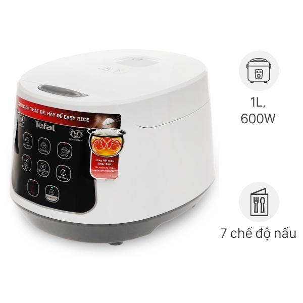 Nồi cơm điện tử Tefal Fuzzy Express RK522168 1.5 lít  750 W lòng nồi chống dính - Chính hãng BH 24 tháng