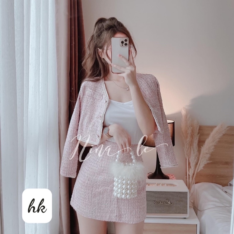 Set dạ tweed tay dài (hàng sẵn- ảnh thật ở cuối) | BigBuy360 - bigbuy360.vn