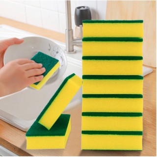 [ Xả Kho ] Combo 10 Miếng cọ rửa chén bát xanh vàng tiện dụng - Miếng bọt biển cọ rửa xoong nồi