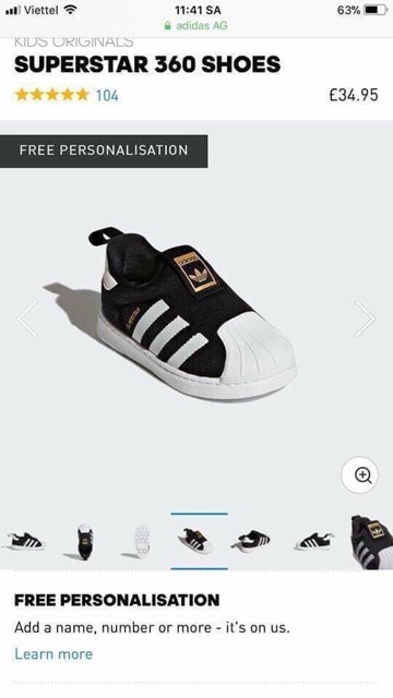 Giày Adidas sz 23-35 sọc đen trắng