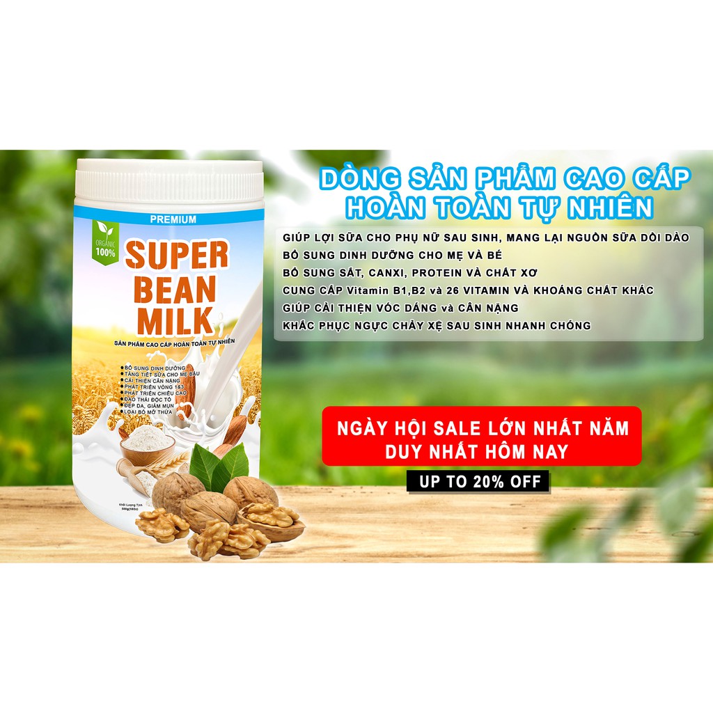 500G BỘT NGŨ CỐC LỢI SỮA CAO CẤP, NGŨ CỐC MẸ BẦU 100% THIÊN NHIÊN SUPER BEAN MILK