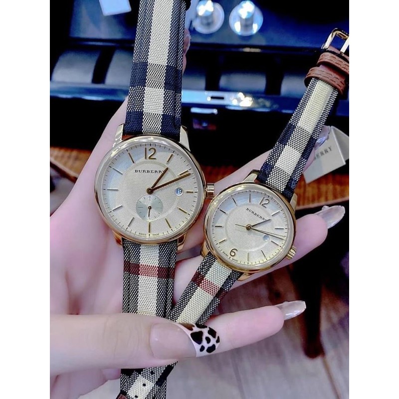 Đồng hồ đôi Burberry nam, nữ Bu10104 và Bu10001 Fullbox chính hãng Authentic