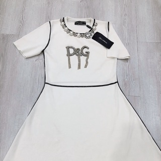 Đầm trắng đính đá cao cấp Dolce & Gabbana